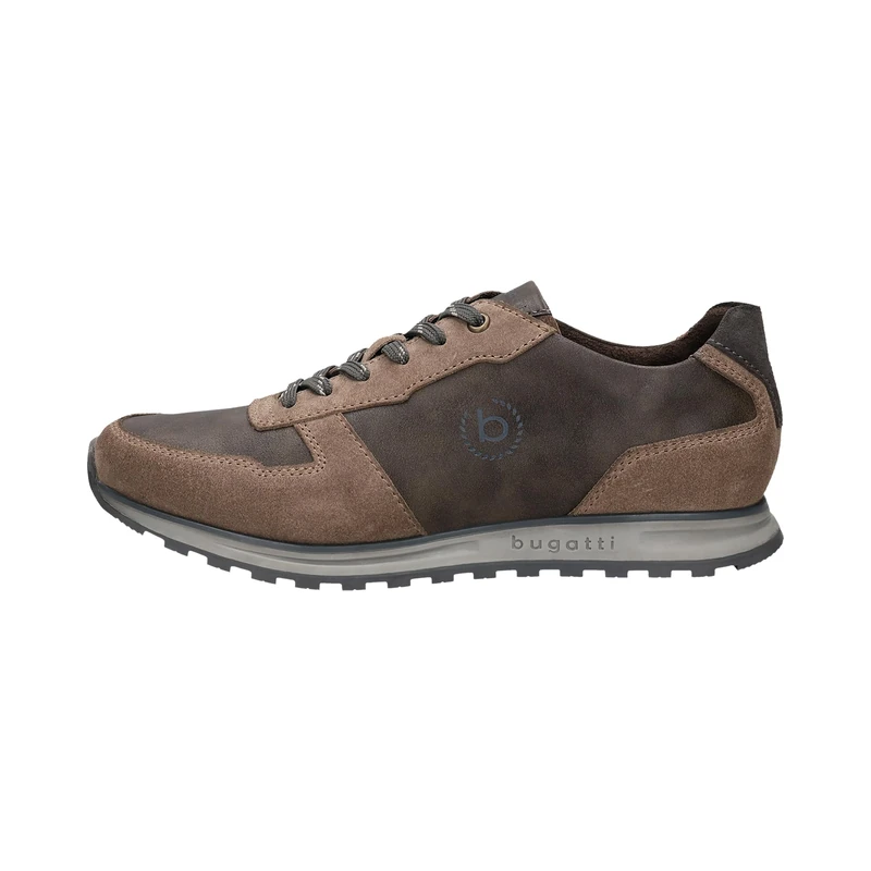 bugatti Men's Low-Top Trainers, Men's Low Shoes, Interchangeable Footbed, Taupe Dark Grey 1411, 6 UK