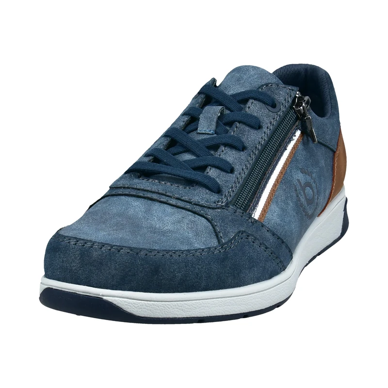 bugatti Men's Klassischer Sneaker mit Zipp-Element und Logo an der Seite, Blue, 10.5 UK