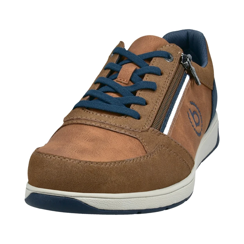 bugatti Men's Klassischer Sneaker mit Zipp-Element und Logo an der Seite, Cognac 6300, 6.5 UK