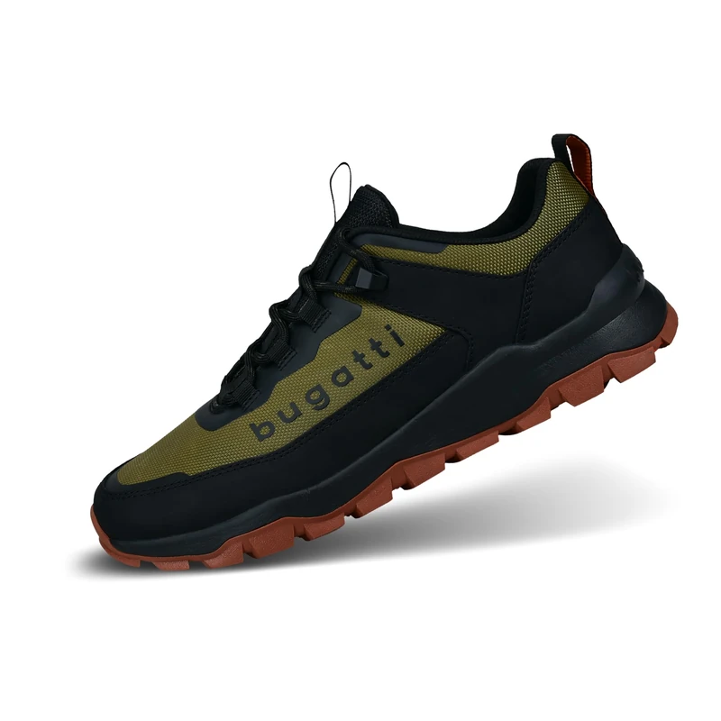 bugatti Men's Snaker with Hiking Touch for a Comfortable Look Trainers, Dark Green, 41 EU, Dark Green, 7 UK