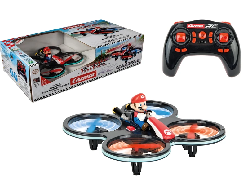 Carrera RC Mario Kart 370503024P RC Mario Kart™, Mario Mini Copter With Precise 2.4GHz Control, Rotor Protection Cage, Easy To Fly, Suitable For Ages 8 Years+