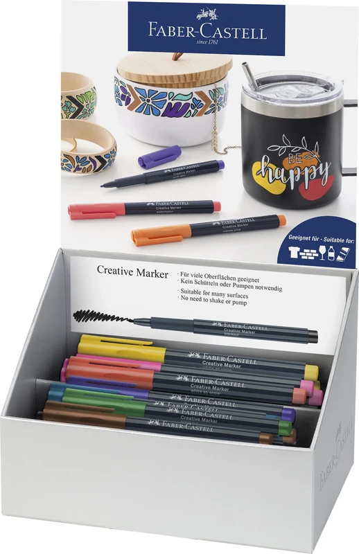 Faber-Castell Creative Marker Pen, 50 Colours Cardboard Display, Colouring, Drawing, Writing, Home, Office Art Supplies