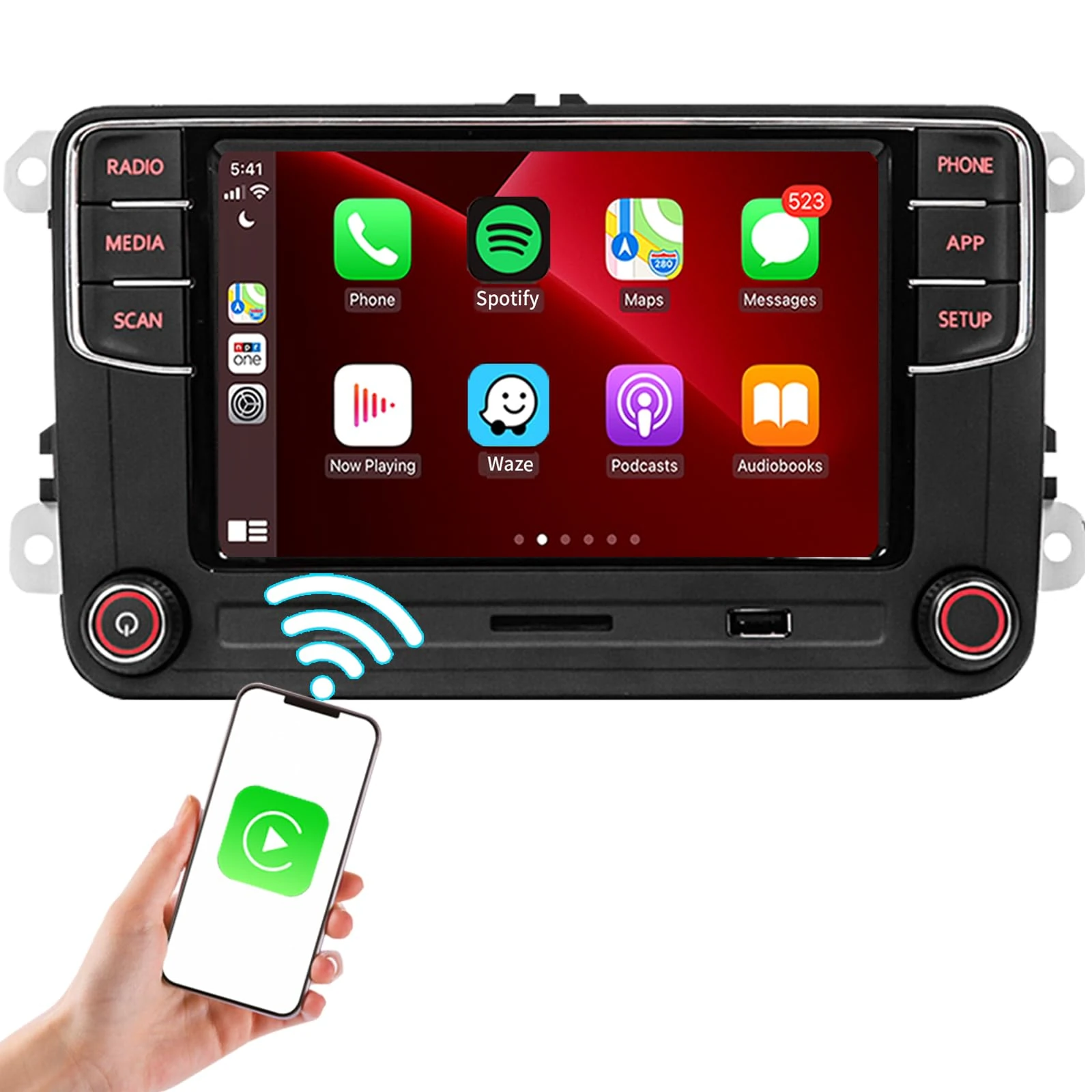 SCUMAXCON Car Stereo Radio RCD360 PRO3 PROIII Wireless Carplay Bluetooth 6.5inch Touchscreen RVC USB Car Radio RCD330 for VW GOLF MK5 MK6 PASSAT TIGUAN POLO CADDY EOS CC