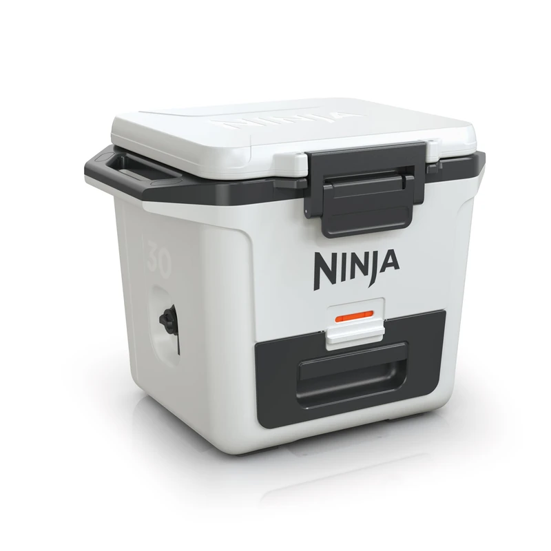 Ninja FrostVault Hard Cooler 28L, Cooler, Keeps Ice up to 5 Days, Integrated Dry Storage Drawer Refrigerator Temperature, 48 Cans, Cloud White FB131EUWH