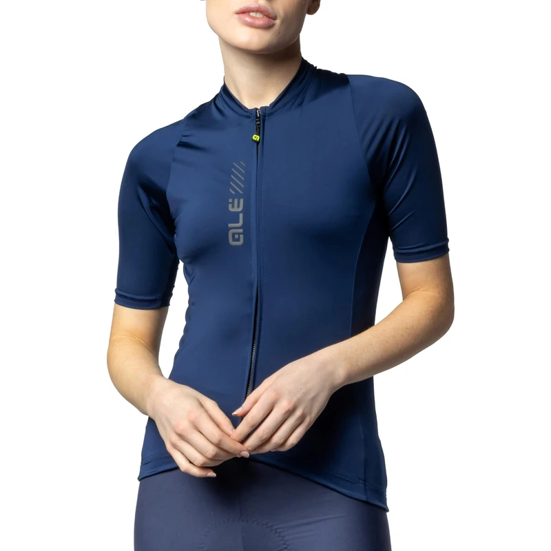 Alé Cycling Women's Pragma Colour Block Short Sleeve Cycling Jersey, Navy Blue, L