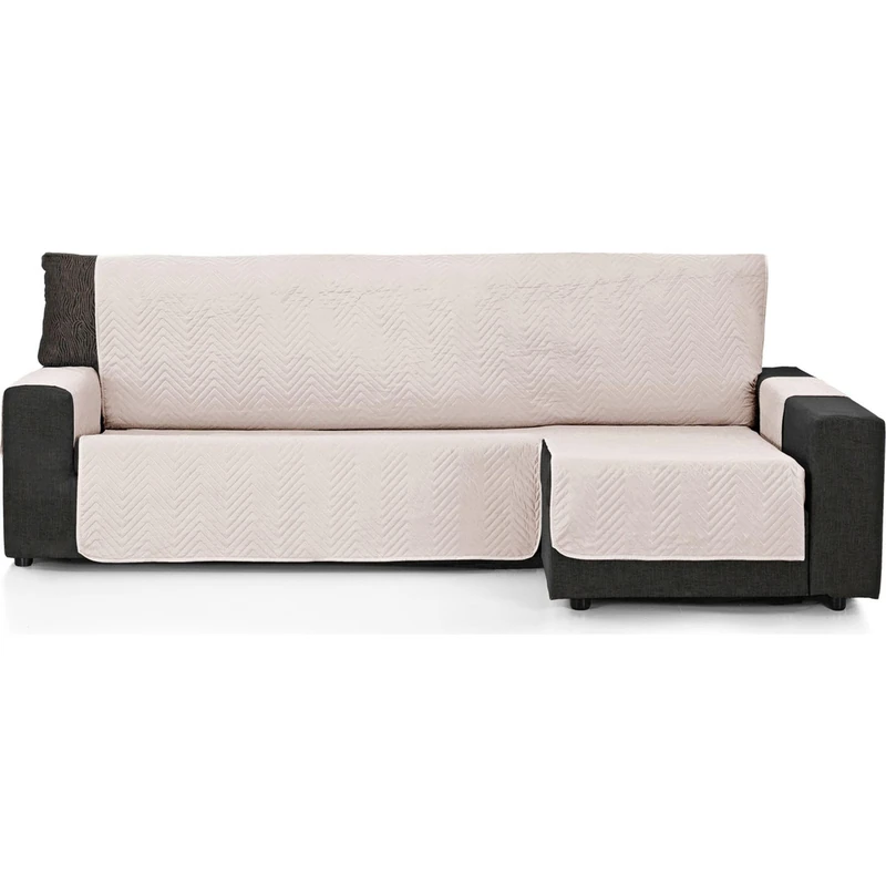 ECOMMERC3 | Chaise Long Sofa Cover 240 cm Validó para Chaise Long Arm Right and Left - Adjustable Chaise Sofa Cover - Linen Colour