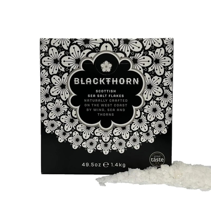 Blackthorn Scottish Gourmet Sea Salt Flakes - Natural and Unrefined - Sustainable Production - Mineral Rich Vegan - 1.4kg Box