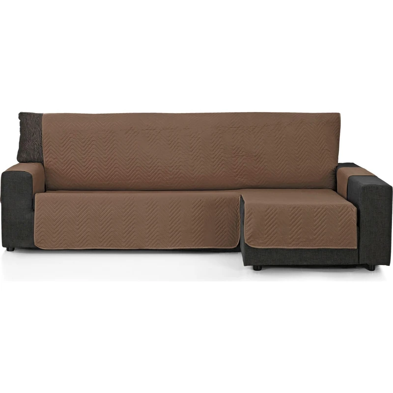 ECOMMERC3 | Chaise Long Sofa Cover 280 cm Validó for Chaise Long Arm Right and Left - Adjustable Chaise Sofa Cover - Brown