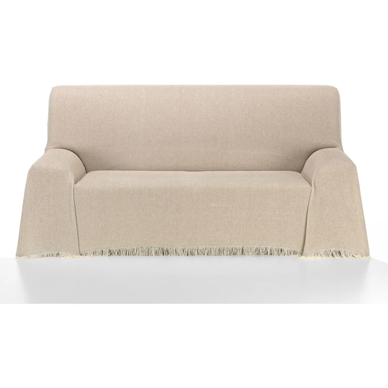 ECOMMERC3 | Multipurpose Bedspread Size 230 x 260 cm for Sofa or Bed – Multi-purpose Foulard Extra Soft Feel Beige - Image 1