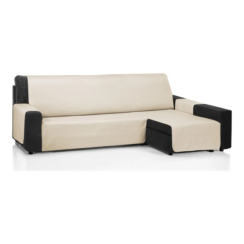 ECOMMERC3 | Chaise Long Sofa Cover 280 cm Validó for Chaise Long Arm Right and Left - Adjustable Chaise Sofa Cover Beige