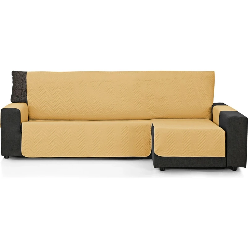 ECOMMERC3 | Chaise Long Sofa Cover 200 cm Validó para Chaise Long Arm Right and Left – Chaise Long Adjustable Sofa Cover, Mustard Colour