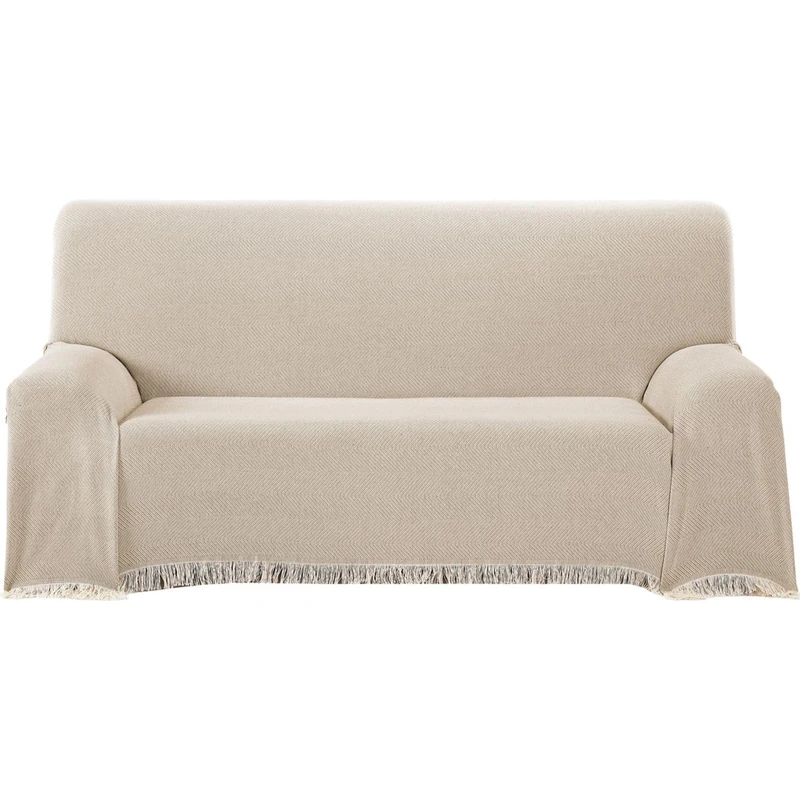 ECOMMERC3 | Multi-purpose Bedspread Size 300 x 260 cm for Sofa or Bed - Multi-purpose Foulard Extra Soft Touch Beige