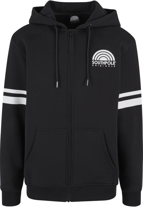 Southpole College Zip Hoody, black/white, S - Image 1