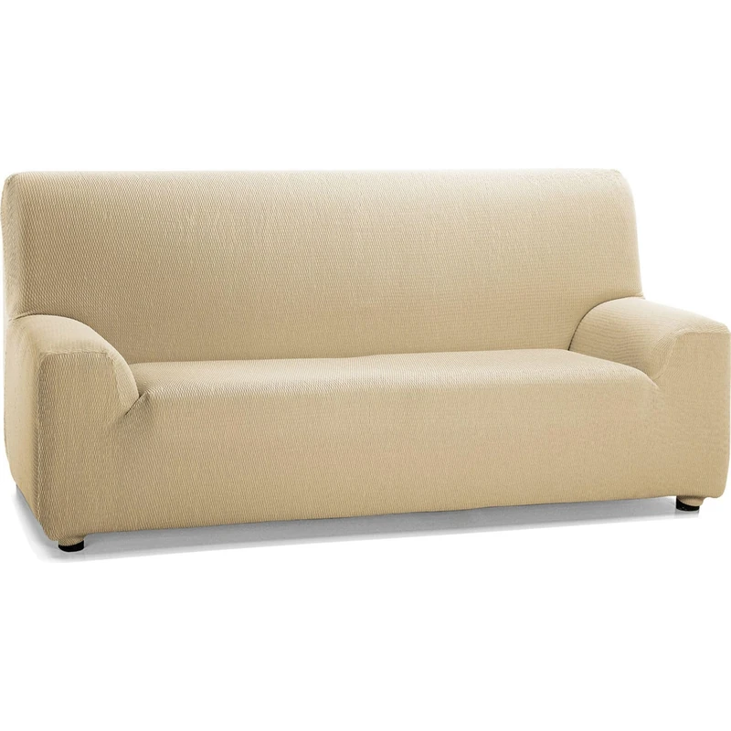 ECOMMERC3 | Elastic and Extra Soft Sofa Cover for 4 Seater Sofa - Adjustable Sofa Cover Beige 100% Made in Spain