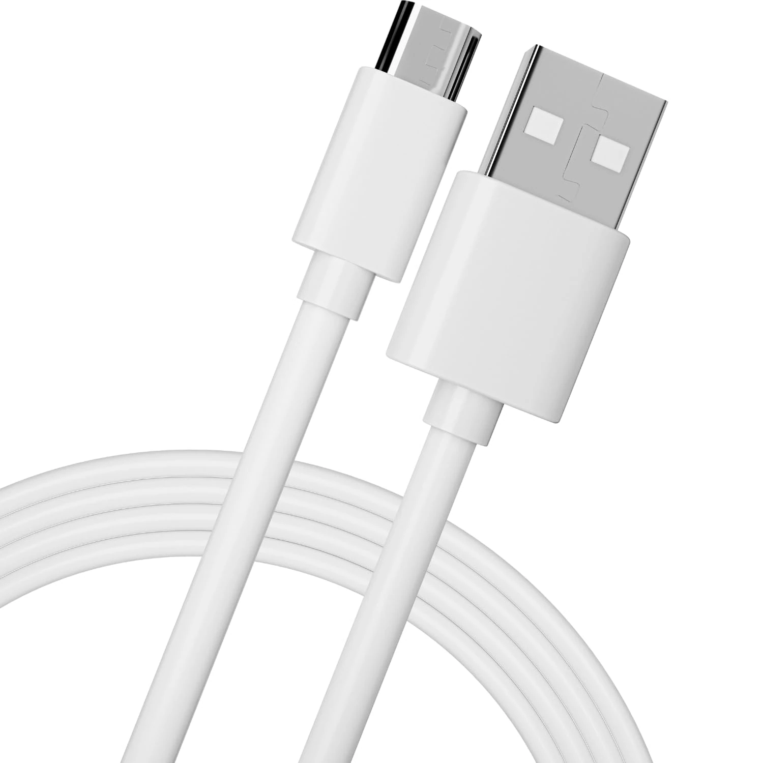 pluX Micro USB Cable 2M, Android Charging Cable, Micro Charging Cable Compatible with PS4 Controller, Samsung Galaxy J5,J7, S7, S7 Edge, S5,S6, Kindle Fire, Fire HD Tablet, HTC, LG, Motorola - White