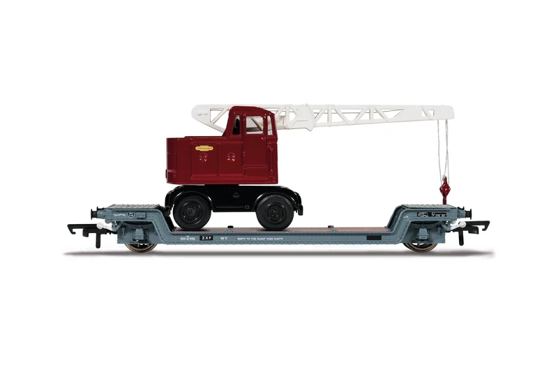 Hornby Wagons - R60238 BR, Loriot Y Machinery Truck with British Railways Coles Crane - Era 4 Train Toy, 00 Gauge Wagons & Freight for Train Set, Models for Adults - 1:76 Scale Model Gift