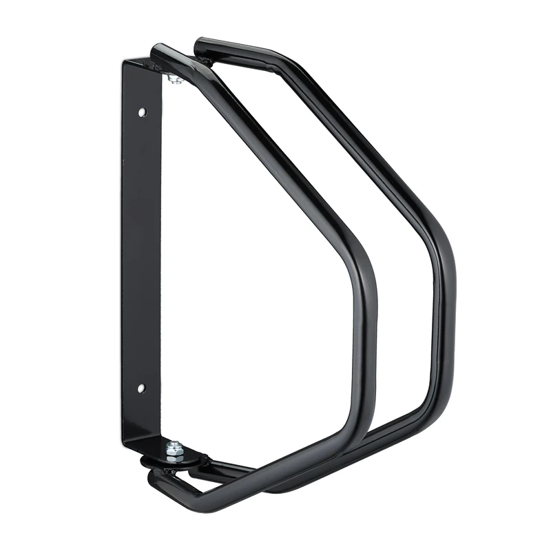 Relaxdays Bicycle Rack, for Wall Mounting, made of Sturdy Steel, Bike Bracket, 180° Swivelling, Single Parker, Black