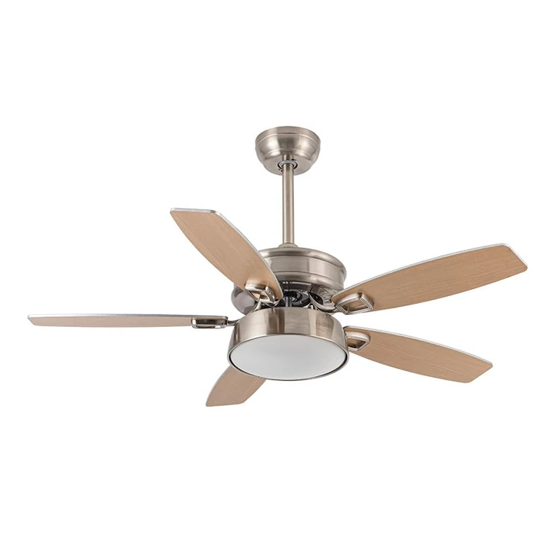 Eden pulse Nickel ceiling fan 5 reversible blades silver-beech, 30W 2850 lm, 46/56.6x106.7x106.7 cm