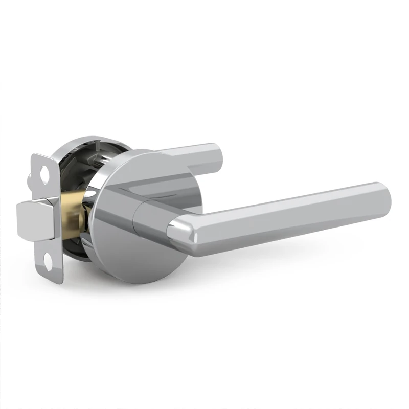 Mega Handles Ronn Passage Lever Door Handle Set for Hallway, Closet and Bathroom, Heavy Duty Door Levers, Fits All Standard Door Sizes, Screws Included - Polished Chrome (1 Pack)