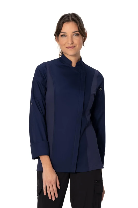Chef Works Women's Hartford Chef Coat, Navy, Medium
