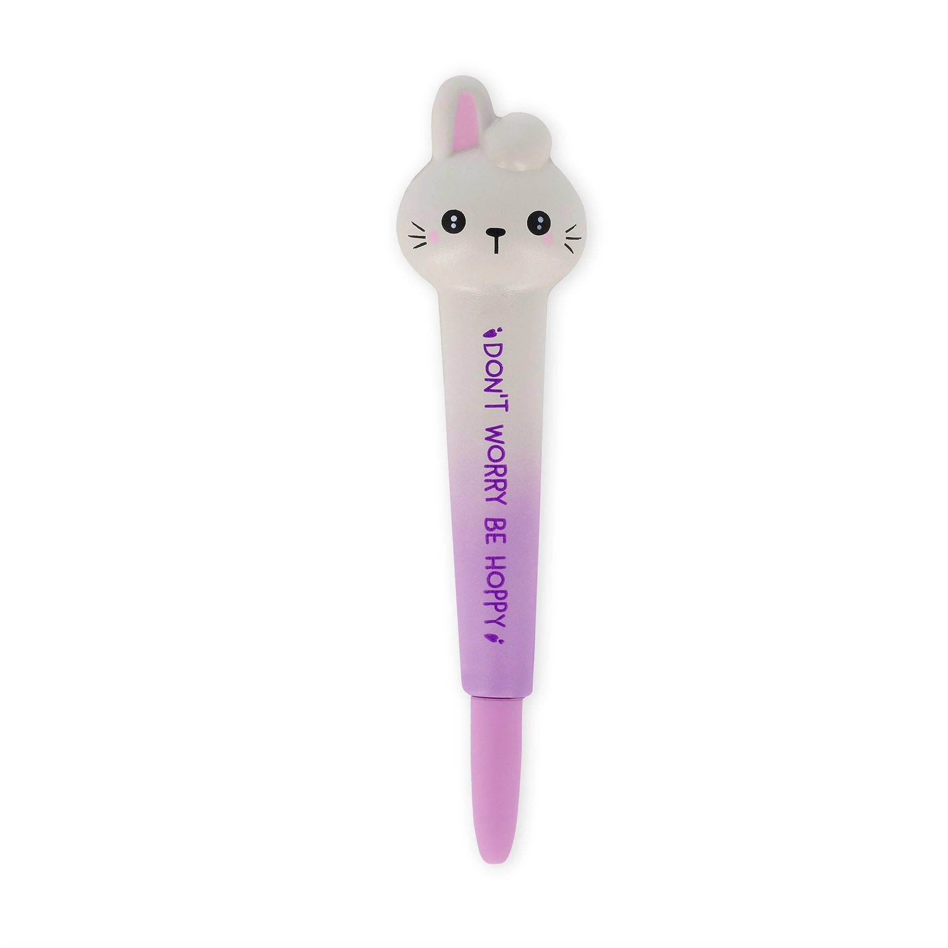 LEGAMI, Anti Stress Gel Pen - Squeezies Stationery for Relaxing Concentration Anti-Stress Super Soft Black Ink Tip Diameter 1mm Rabbit Theme