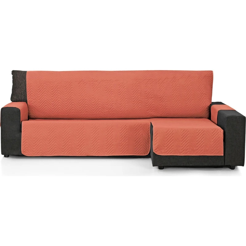 ECOMMERC3 | Chaise Long Sofa Cover 200 cm Validó para Chaise Long Arm Right and Left - Adjustable Chaise Sofa Cover - Salmon Colour