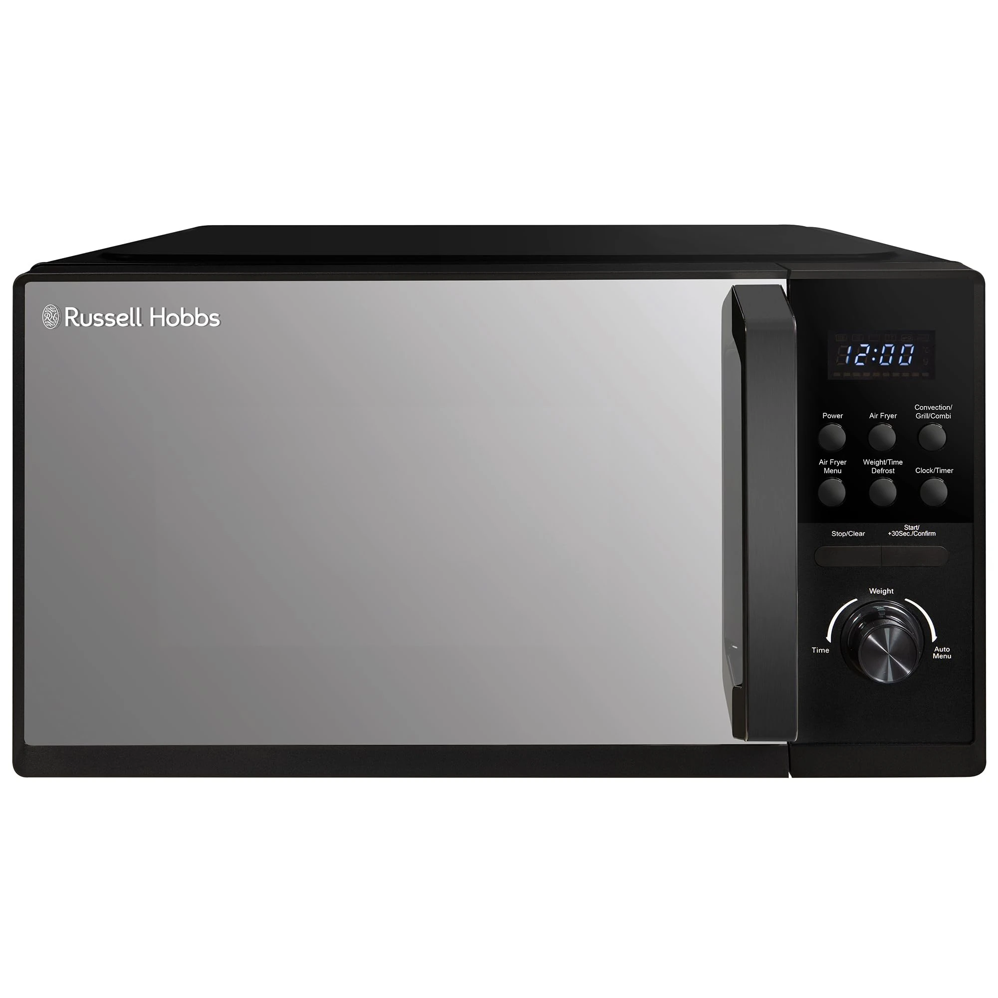 Russell Hobbs 25L 4-in-1 Digital Combination Microwave with Air Fryer Function, 10 Auto-Cook Settings, 900W with 5 Power Levels, Easy to Use, Defrost Setting, Black, RHMAF2506B