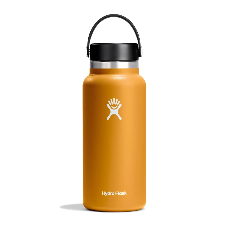Hydro Flask - Water Bottle 946 ml (32 oz) - Vacuum Insulated Stainless Steel Water Bottle with Leak Proof Flex Cap and Powder Coat - Wide Mouth - Fossil