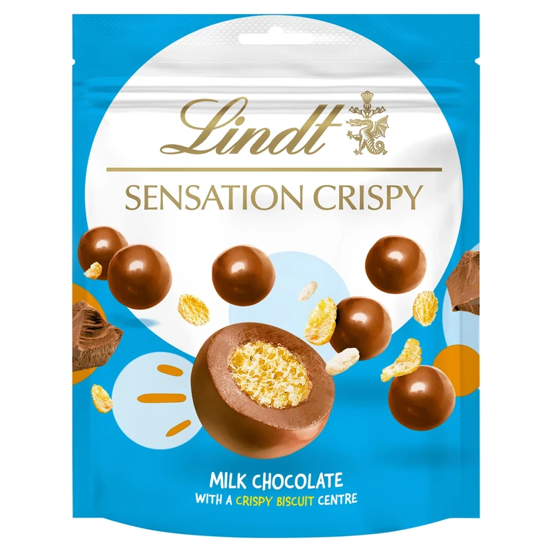 Lindt Crispy Sensation – 140g Milk Chocolate Crispy Centre Treats – Bite Sized Chocolate Snacks