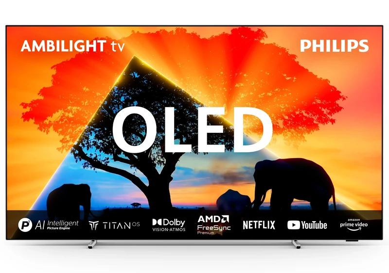 Philips Ambilight 65OLED759 4K OLED Smart TV - 65 Inch Display with P5 AI Perfect Picture Engine Ultra HD, Titan OS, Dolby Vision and Dolby Atmos Sound, Works with Alexa and Google Voice Assistant