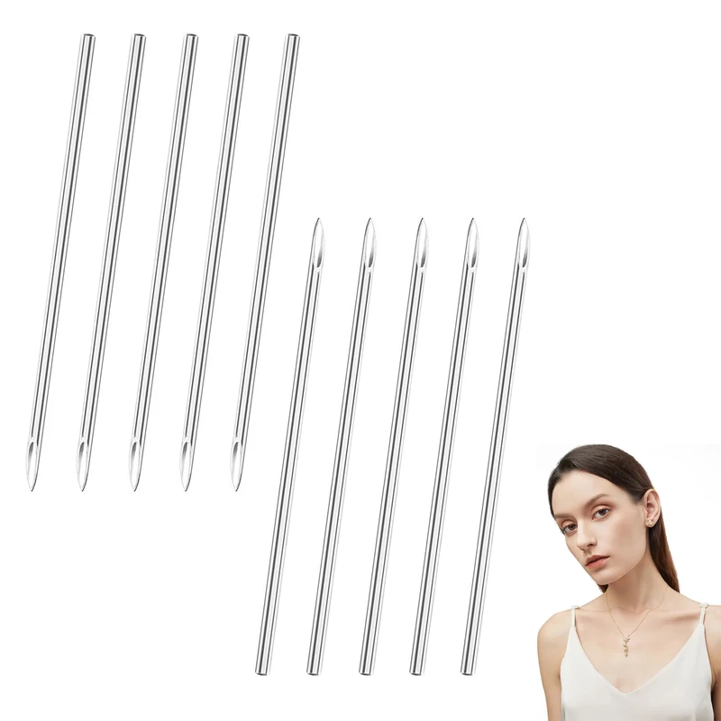 FAST-FX 10-Piece 16G 1.2mm Medical Stainless Steel Ear Piercing Needles Kit - Image 1