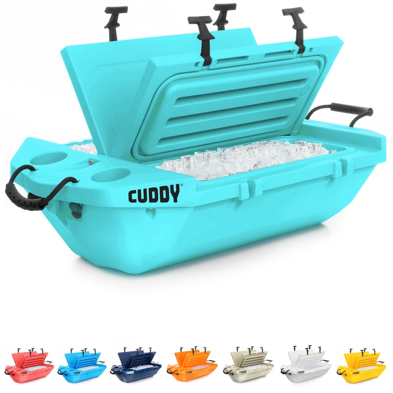 CUDDY Floating Cooler and Dry Storage Vessel for Land & Water – 40QT– Great for River, Beach, Kayak, Pool, & Lake - Seafoam