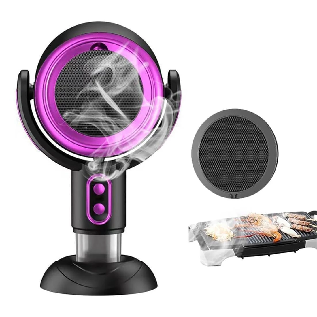 Kitchen Exhaust Fan Portable Range Hood with 2 Speed Exhaust Fan, Desktop Range Hood for BBQ, Low Noise Filtering Fumes, Detachable Filter Screen Adsorbed Oil