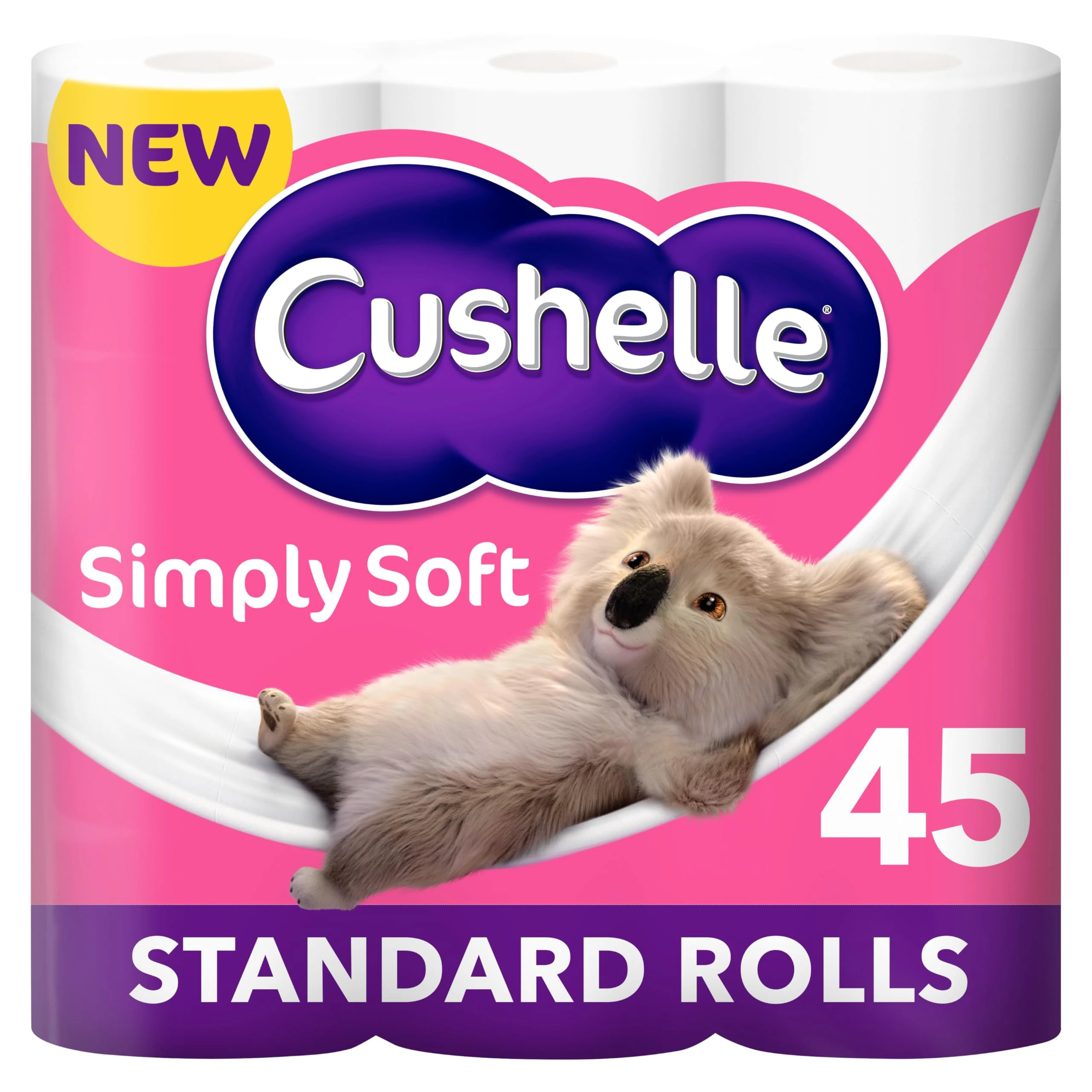 Cushelle Simply Soft Toilet Roll, 45 Standard Rolls