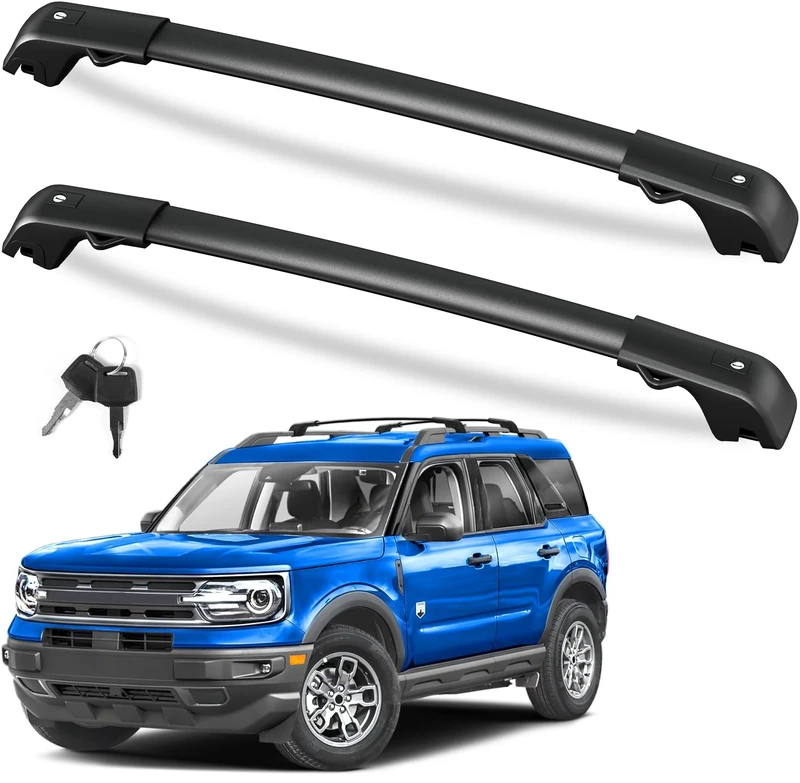 FengYu Lockable Roof Rack Cross Bars 220lb Compatible with Ford Bronco Sport Base & Bigbend & Outer Banks & Badlands & First Edition 2021 2022 2023 2024 Aluminum Crossbars Rails Cargo Racks Luggage