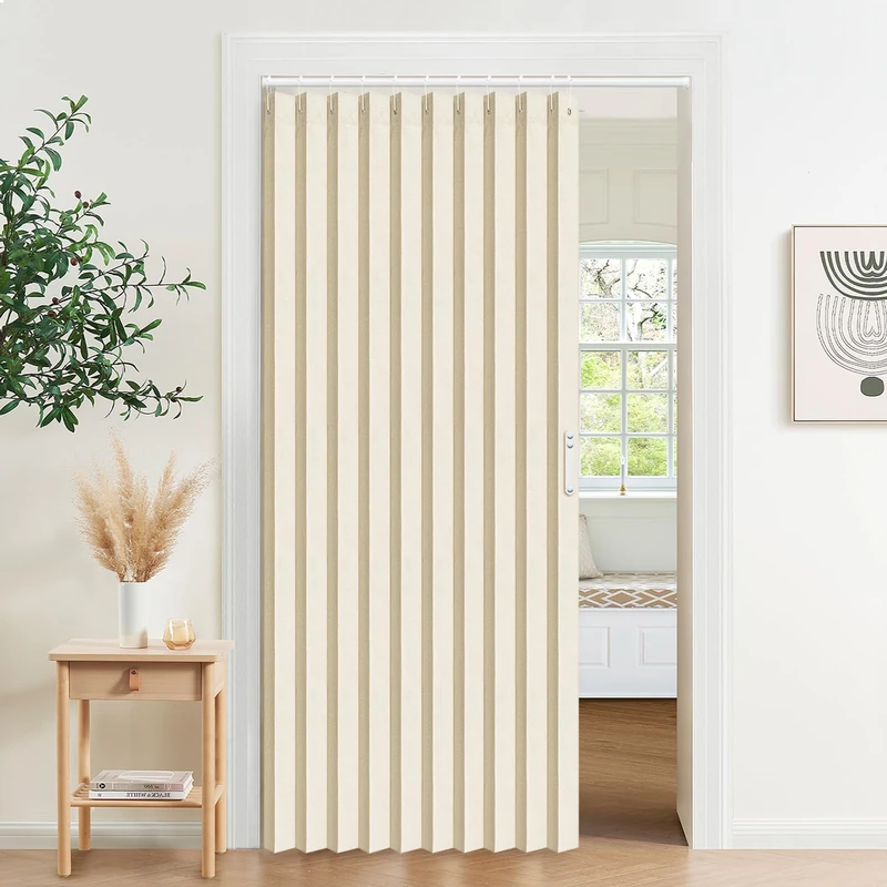 Vatge Closet Curtains for Bedroom, Closet Door, Sliding Door Curtains for Doors, Privacy, 1 Curtain Panel with Tie Backs, W52 x L78 Inch, Buttercream