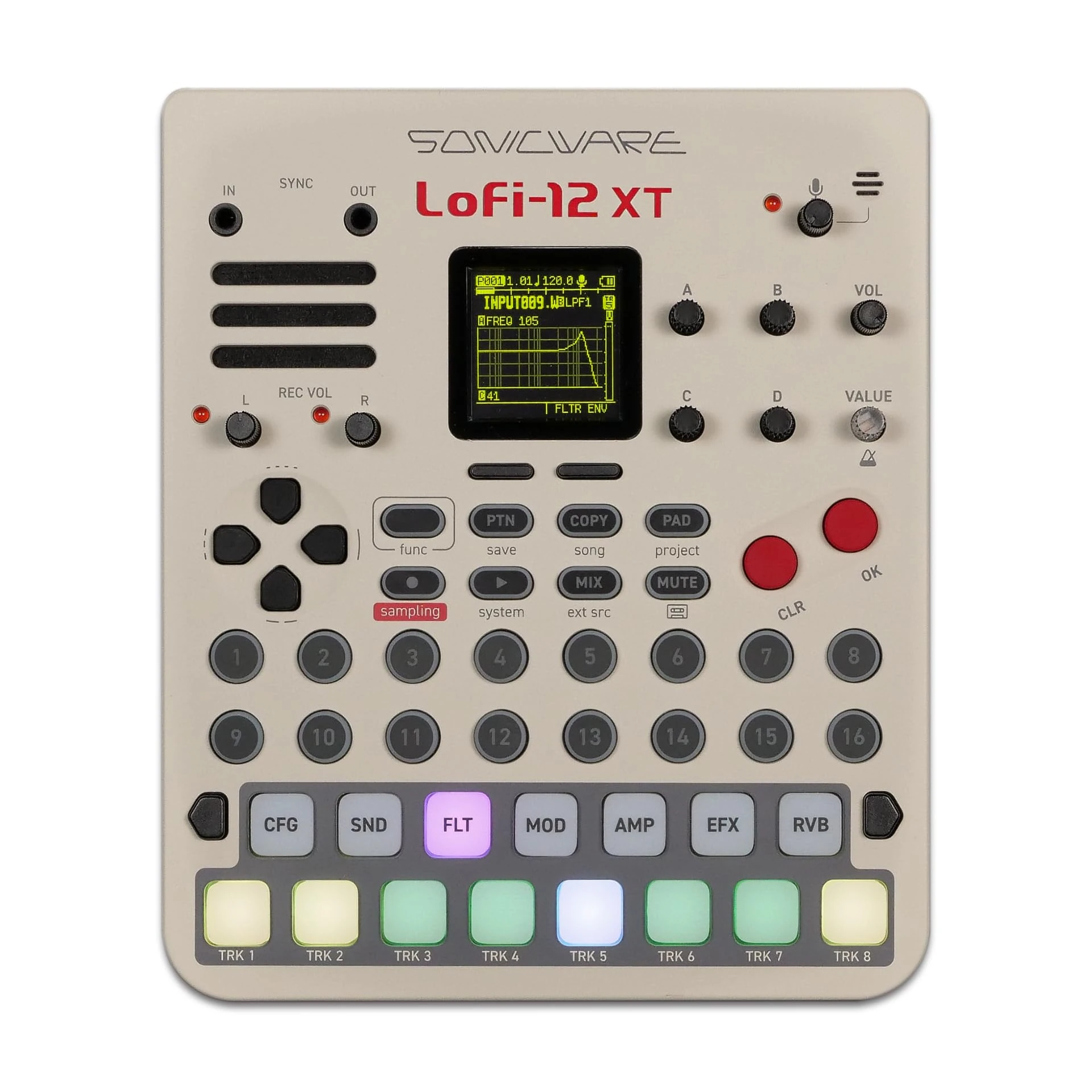 Sonicware Lofi-12 XT Limited Retro Color [Low-res Digitized Sampler] 12/24kHz Early-Digital Sound Sampling+12-bit Sampler mode, Compact/Lightwight/Battery-poweredTry Now, Intro Deal!