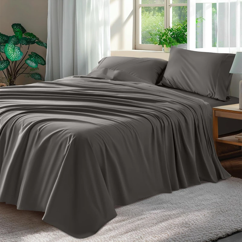 Shilucheng 100% Cotton Queen Size Sheet Set - 600 Thread Count Luxury Egyptian Cotton Sheets, 5-Star Hotel Quality Sheets, Breathable & Cooling, 16 Inch Pocket