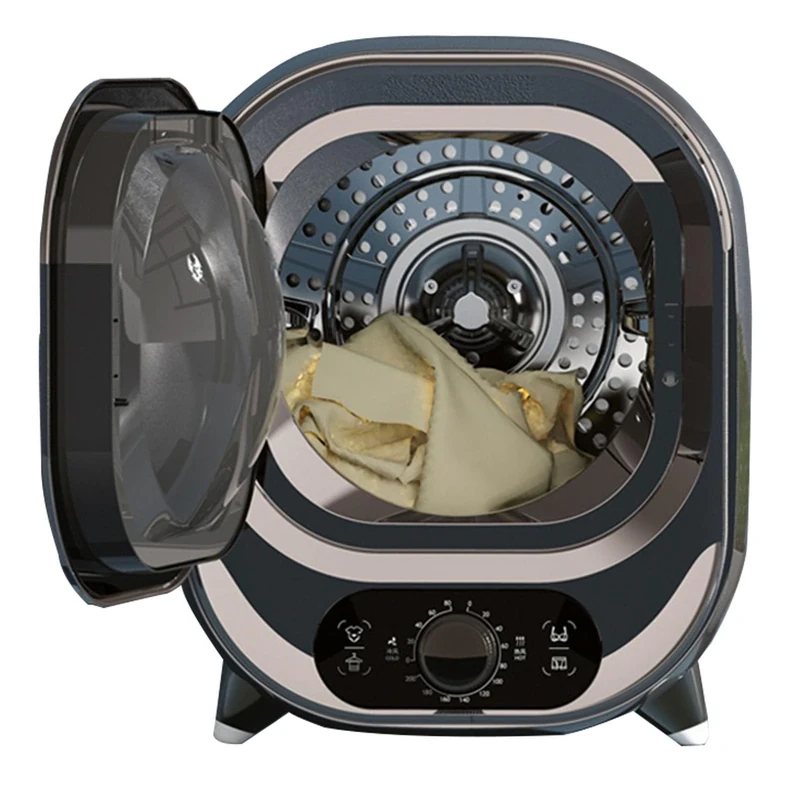 Hydravex Portable Condenser Tumble Dryer, Vented Dryers Small Smart Tumble Tryer Condenser Clothes Machine Electric Clothes Portable Compact Freestanding Front Stainless Steel - Image 1