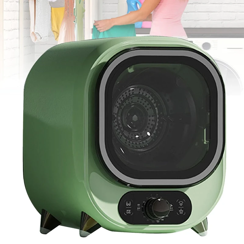 Hydravex Small Portable Condenser Tumble Dryer, 5kg Vented, Perfect for Counter Top or Wall Mounted Use, Compact Spin Dryer, 0.8kg Load Capacity, Green