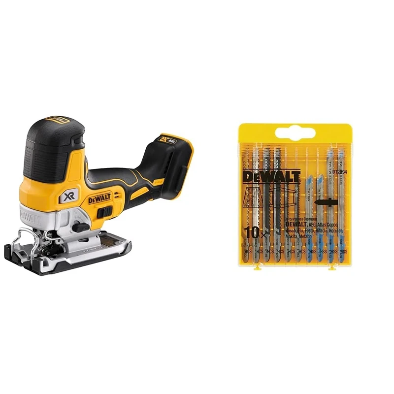DEWALT DCS335N-XJ Cordless Brushless Grip Jigsaw - 18V XR Li-Ion - Bare Unit + Suitable Power Tool Accessory