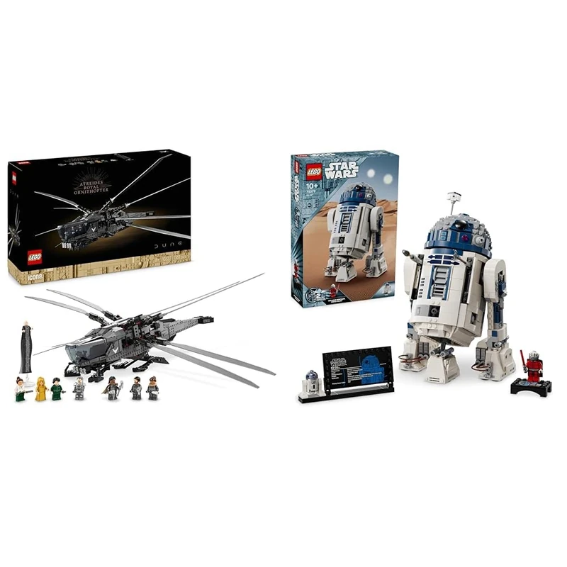 LEGO 10327 Icons Dune Atreides Royal Ornithopter, Model Kit for Adults to Build, Father's Day Treat & Star Wars R2-D2 Model Set, Buildable Toy Droid Figure for 10 Plus Year Old Boys & Girls,