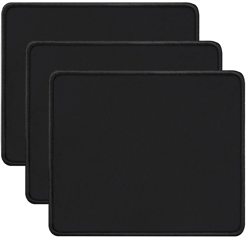 Ningchuya Mouse Mat 3 Pack with Stitched Edges, Topographic Gaming Mouse Pad Non-Slip Rubber Base Mouse Mats for Desk, Laptop, PC (26x21 Black)