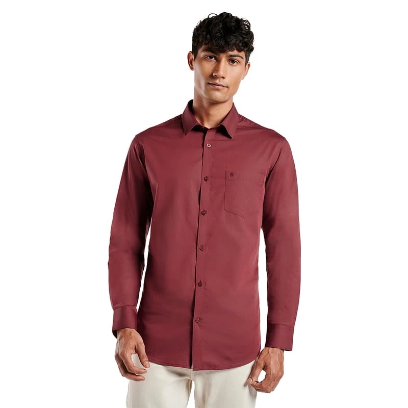 Kut for You Men's KFU-BFS-MRON-SF-L Dress Shirt, Maroon, L - Image 1