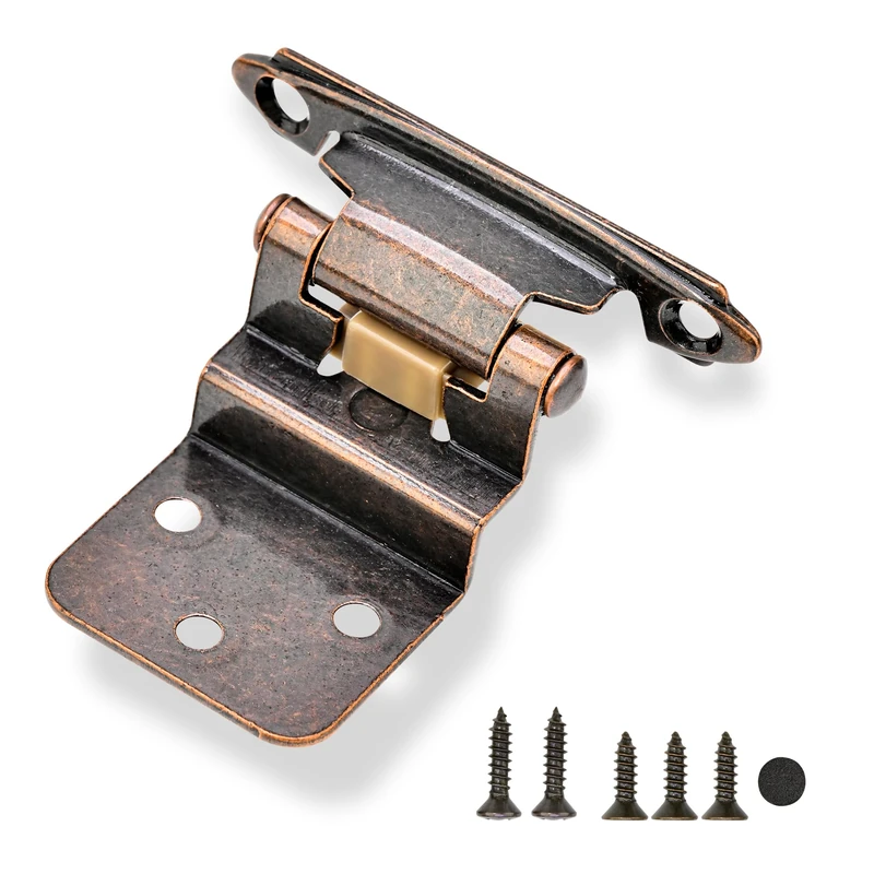 OMANSKO 50 Pack 25 Pairs 3/8" Inset Cabinet Door Hinges - Oil Rubbed Bronze, Modern Style, Iron Material, Self Closing