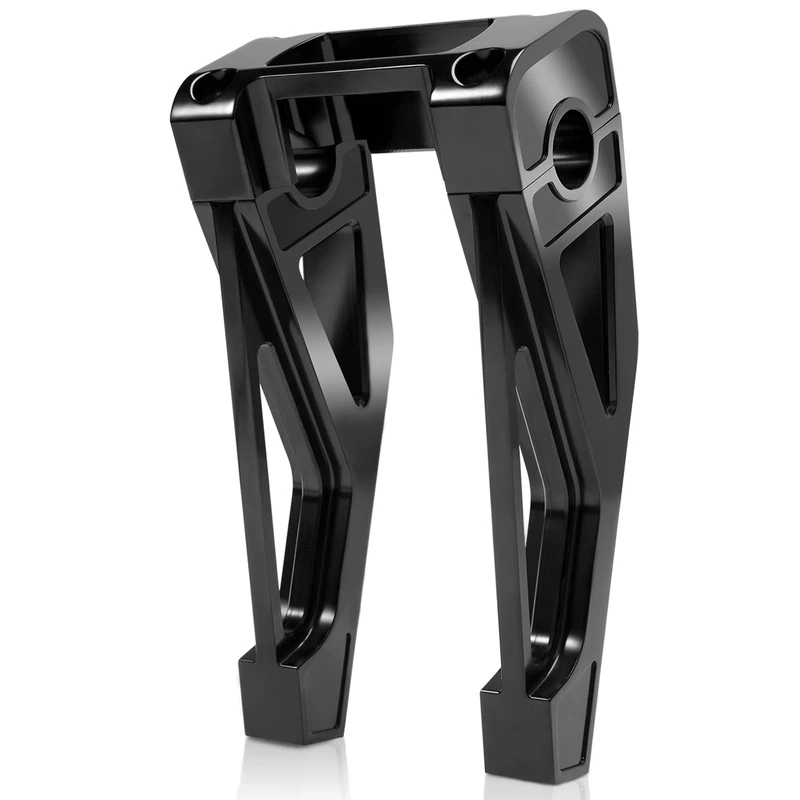 Eumti 8" Tall Pullback Handlebar Risers 1" Clamping CNC One-Piece Gloss Black Fit for Harley Dyna Sportster M8 Softail Street Bob Low Rider ST Standard FXST FXBB FXBBS FXLRS FXLRST 2018-2024