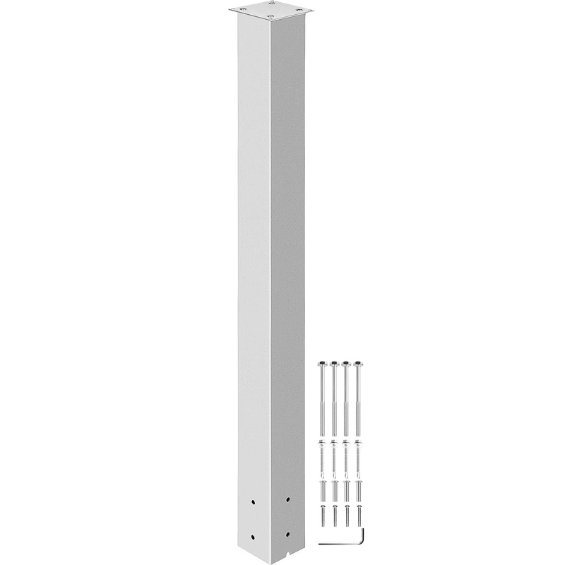 VEVOR Mailbox Post, 43" High Mailbox Stand, White Powder-Coated Mail Box Post Kit, Q235 Steel Post Stand Surface Mount Post for Sidewalk and Street Curbside, Universal Mail Post for Outdoor Mailbox