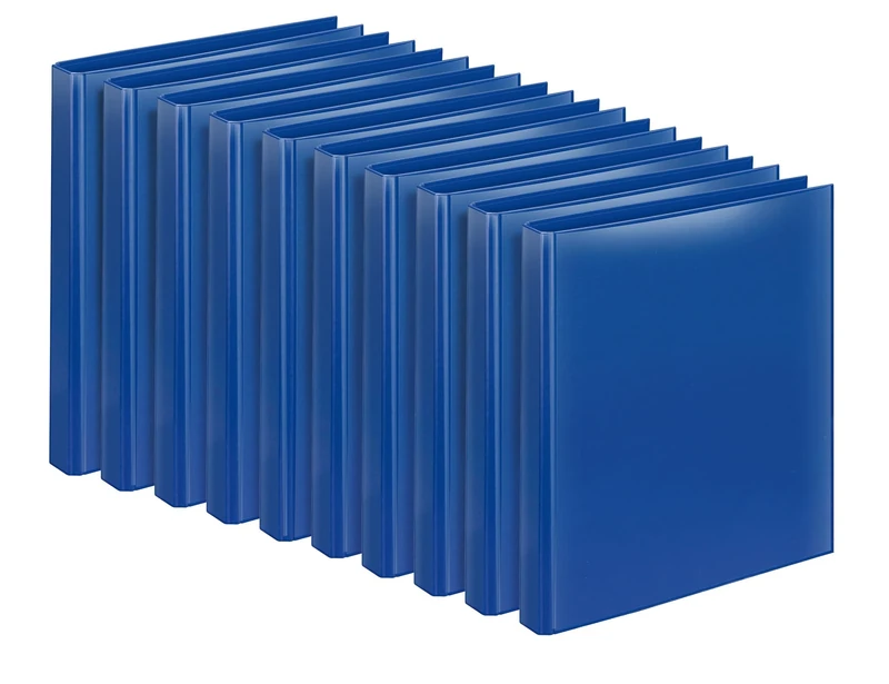 VELOFLEX 4143154-10 - Presentation Folder VELODUR, 10 Ring Binders DIN A4, 4-Ring Mechanism, Ring Binder Blue