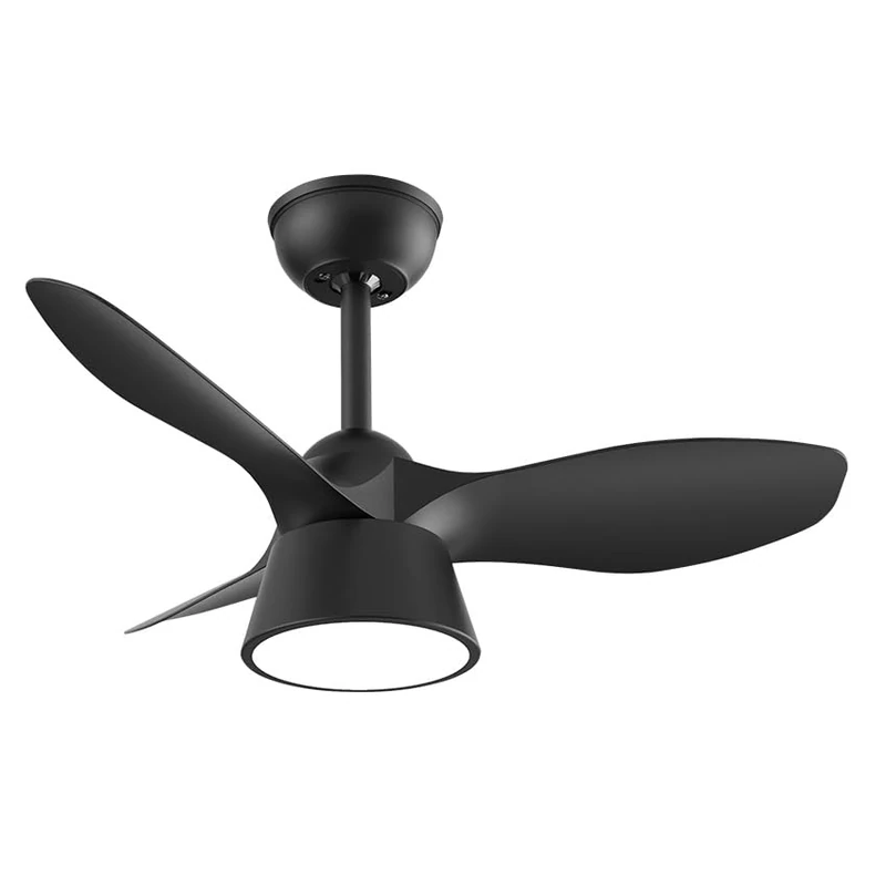 Eden pulse Black fan 3 blades, integrated LED 36W 2680 lm, 3 adjustable temperatures, 35/47x82x82 cm