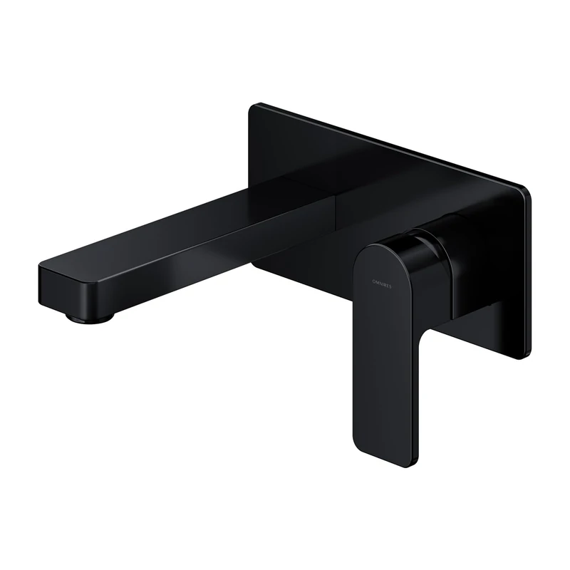 Omnires Bathroom tap for Sink with a Long spout which is Mount Under The Plaster Y - Black - Y1215HLBL